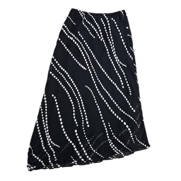 y2k boho whimsigoth black white asymmetrical skirt - Picture 2 of 3